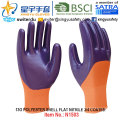 13G Polyester Shell Nitril 3/4 beschichtete Handschuhe (N1503) Glatte Oberfläche mit CE, En388, En420, Arbeitshandschuhe